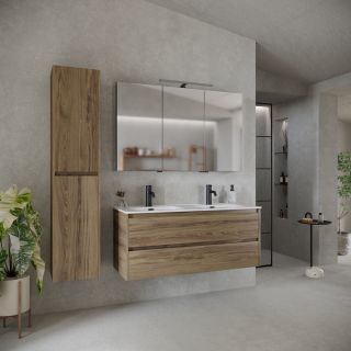 Подвесная тумба под двойную раковину Sancos Libra LB120-2ECH 120см дуб чарльстон